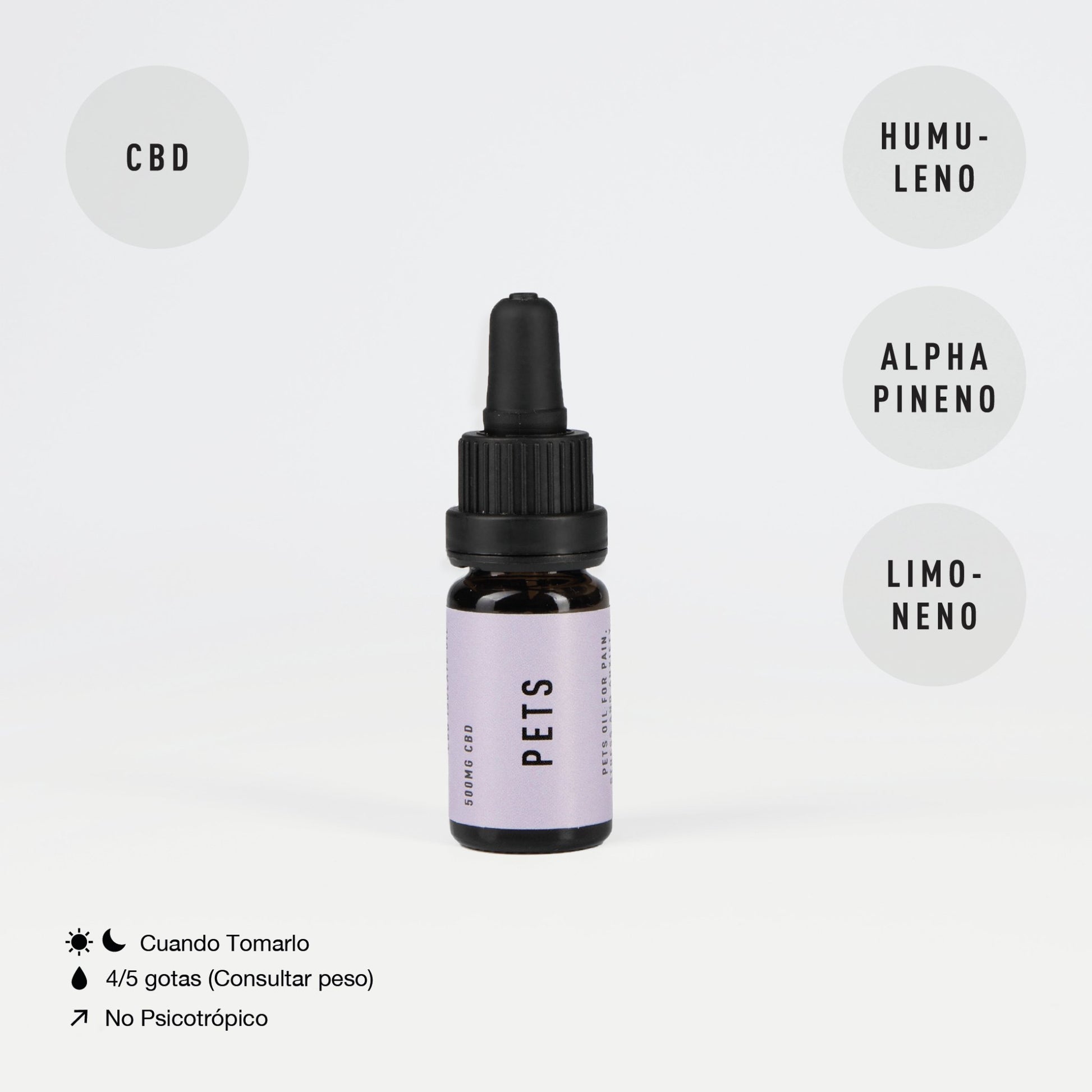 botella de 10 ml, aceite de cbd para mascotas